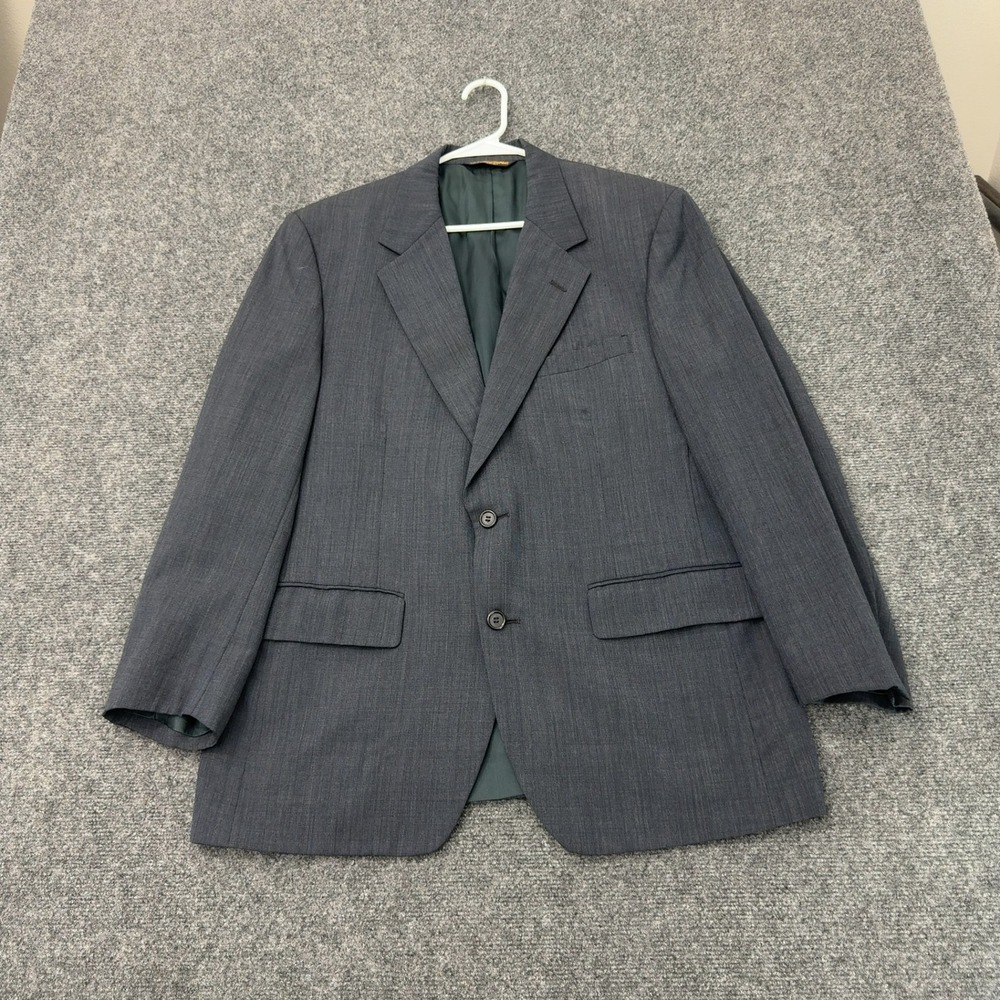 Brooks Brothers Blazer Mens 42 Grey Wool Two Button Notch Lapel Classic Business
